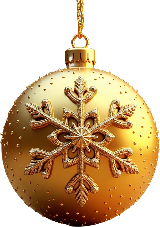 Golden Snowflake Christmas Ornament